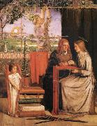 Dante Gabriel Rossetti The infancy of Maria Sweden oil painting artist